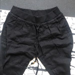 Black fabric pants